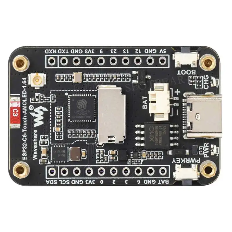 

Плата для разработки ESP32-C6 с AMOLED-дисплеем 1,64 дюйма, 280×456, сенсорный экран 1,64 дюйма, 16,7 млн цветов, интерфейс QSPI