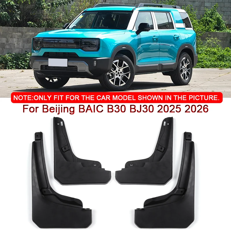 

For Beijing BAIC B30 BJ30 2025 2026 Car Styling ABS Car Mud Flaps Splash Guard Mudguards MudFlaps Front Rear Fender Accessories