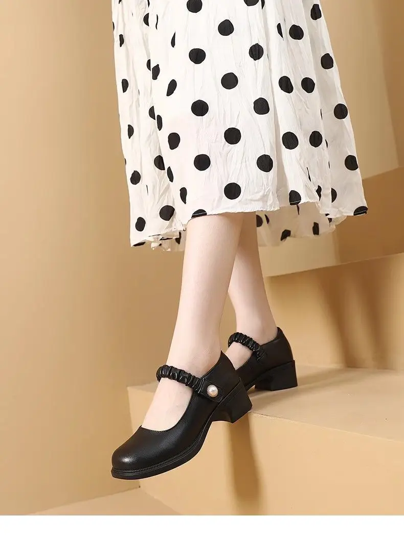 Neue Ankunft Herbst Frauen Schuhe Wohnungen Mary Jane Leder Mokassins Ballett Schuhe Casual Schwarz Loafers Damen Schuhe – Detail 5