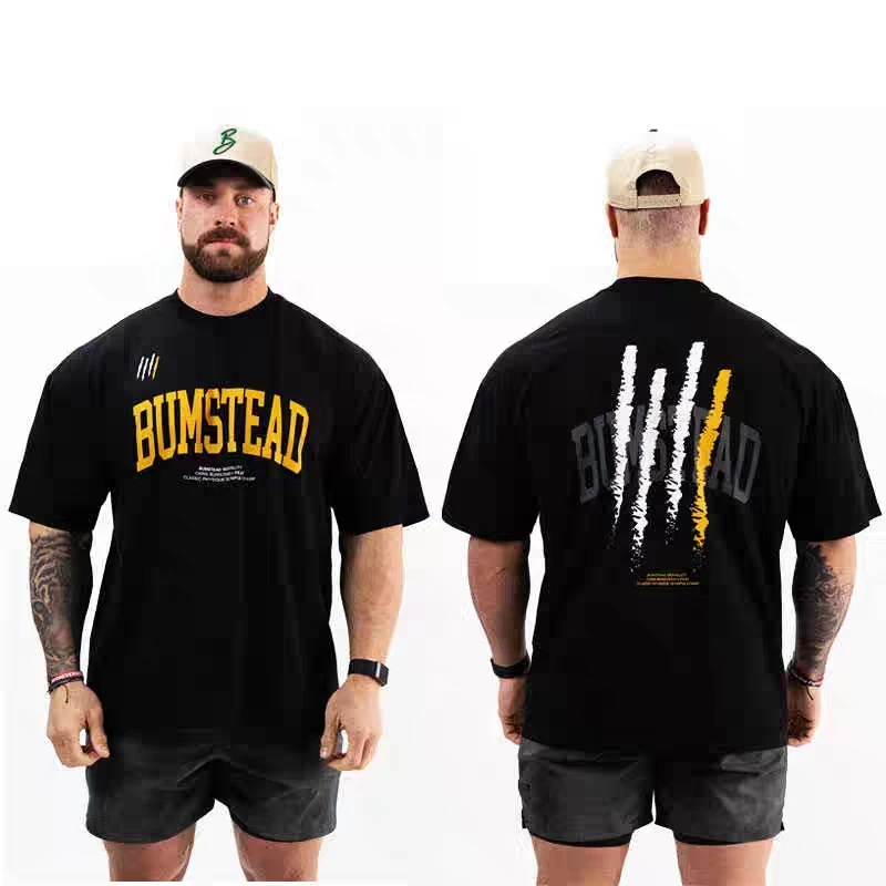 

Chris Clothing C Bao Men's and Women's Same Summer American Fitness Summer Loose Cotton Muscle Heavy Short Sleeve Couple T-Shirt