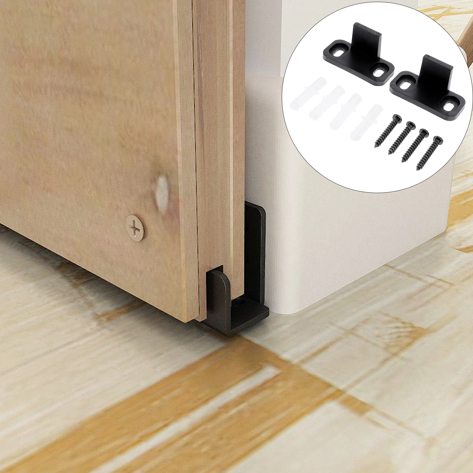 

Barn Door Stoppers Floor Guides Sliding Closet Plastic Swing Prevent Swinging Out Hardwares Durable Reliable Slim Heavy Duty