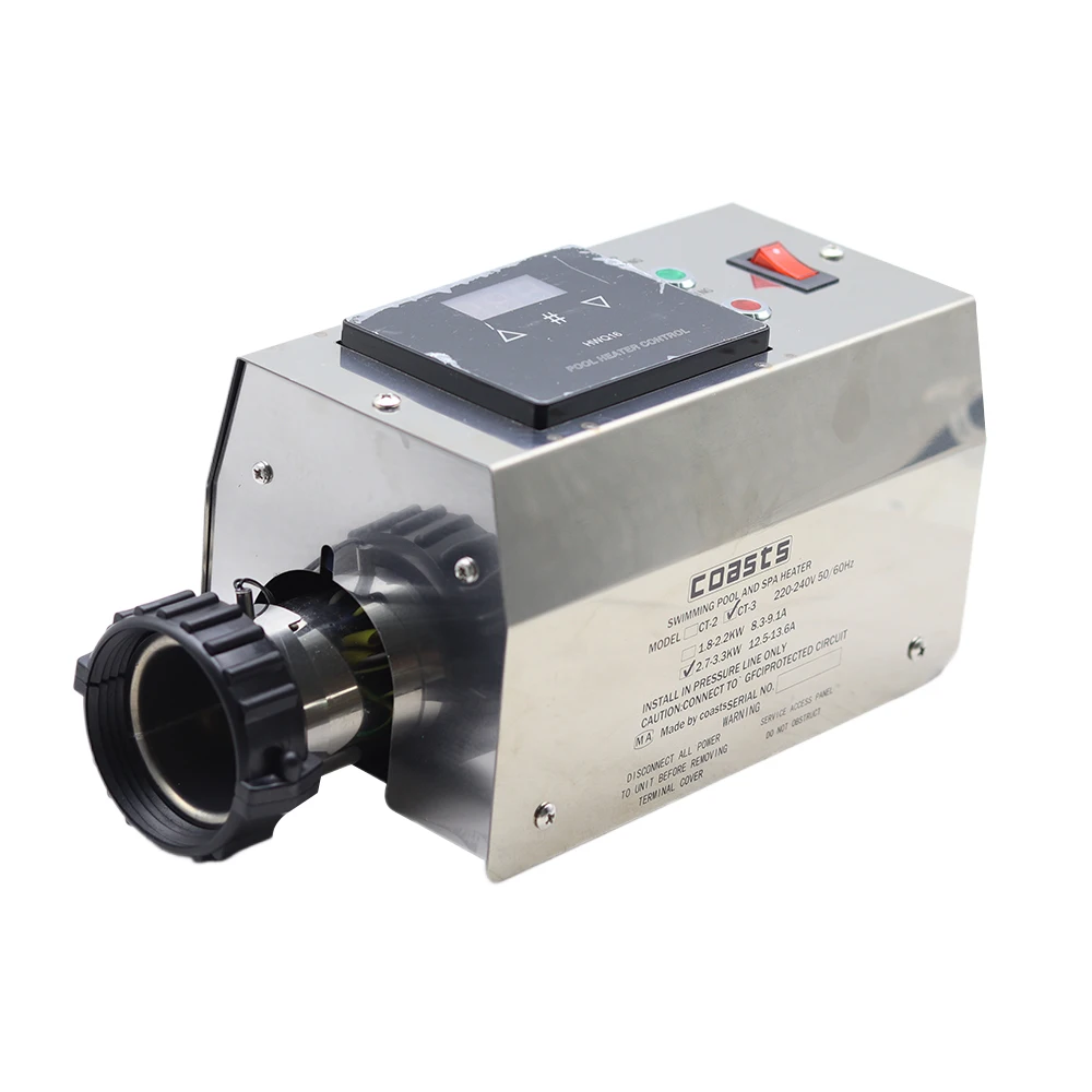 3KW Pool Heater Electric Swimming Pool and SPA Bath Heating Tub Water Heater Thermostat 220V Swimming Pool Accessories 220V