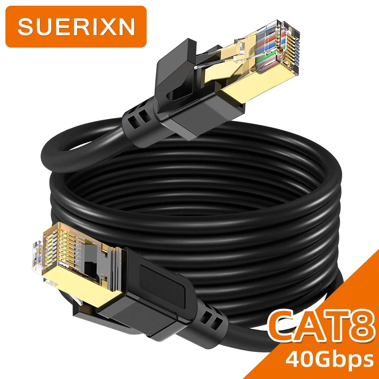 Szybki kabel Ethernet Cat 8 RJ45 Kabel sieciowy 40 Gb/s 2000 MHz Kabel Lan do laptopów Router Cat8 Patch Cord