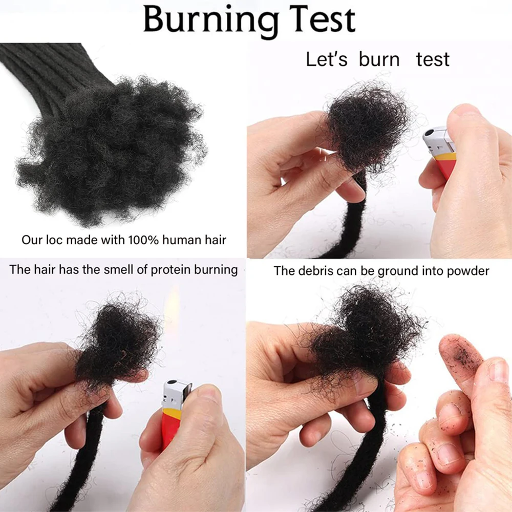 Extensión de rastas 100% extensión Loc de cabello humano se puede teñir, decolorado, rizado, extensiones Locs completamente hechas a mano de 4-30 pulgadas