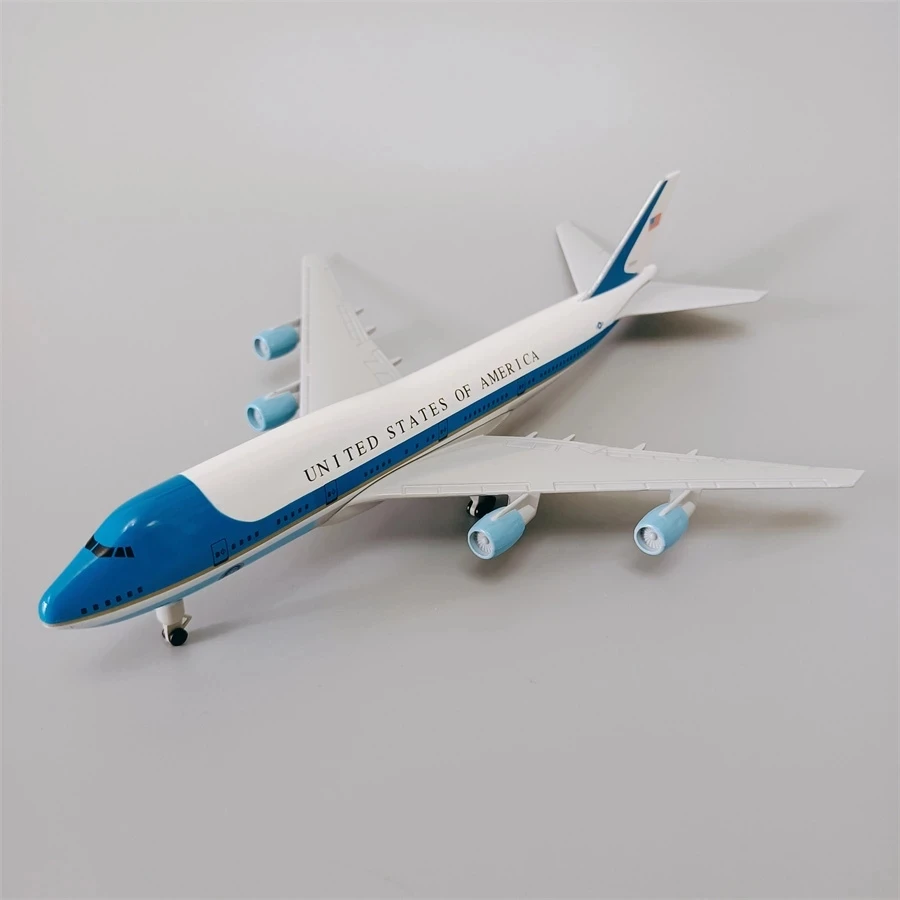 

747 Air Force One Model Plane 20CM B747 Diecast Metal Airplane Model kit (with Stand) Aviation Military Aircraft Model Gifts