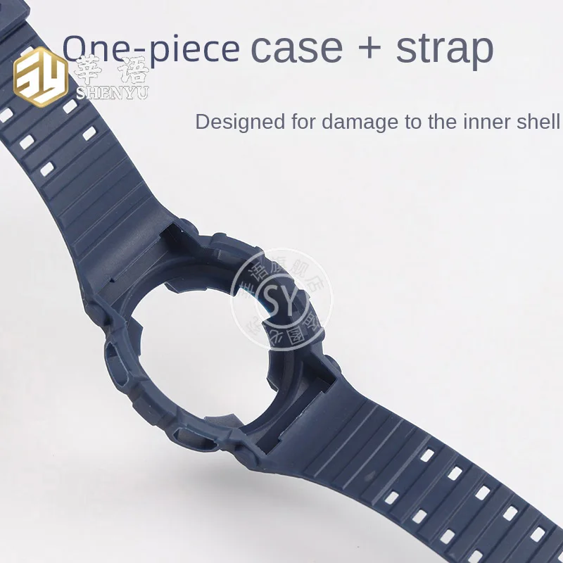 Shenyu cinturino monopezzo per Casio GA-110 ga100 120g-shock series cinturino in silicone set Design di danni al guscio interno dell'orologio