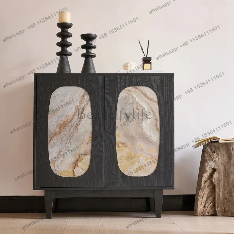 

French retro two-sided side cabinet, antique style, dining side storage, living room, high-end fashion new model
