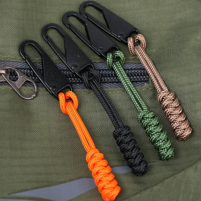 Multi-Functional Zipper Pulls for Backpack Jacket Tent Repair Kit Non-Slip Metal Polyester Cord Easy Grip Replacement Puller - view 5
