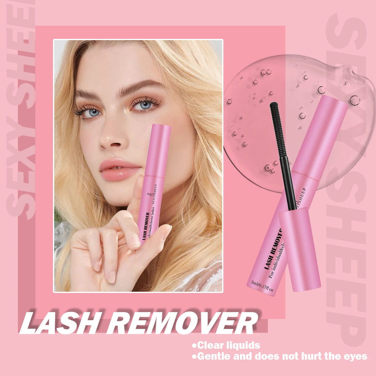 Lash Bond and Seal Dissolvant de colle pour extensions de cils, kit de bricolage, longue durée, pince à épiler, pinceau à cils, outil de maquillage, 5ml, 10ml