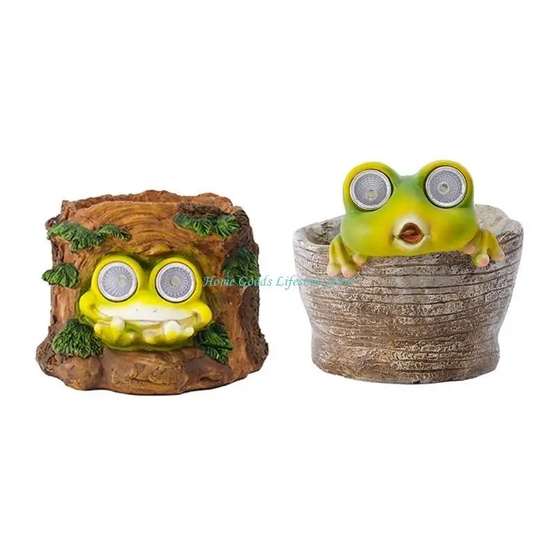 

E74E светящаяся солнечная смола лягушка артефакт солнечный свет украшения для домашнего украшения стола сад задний двор дорожка