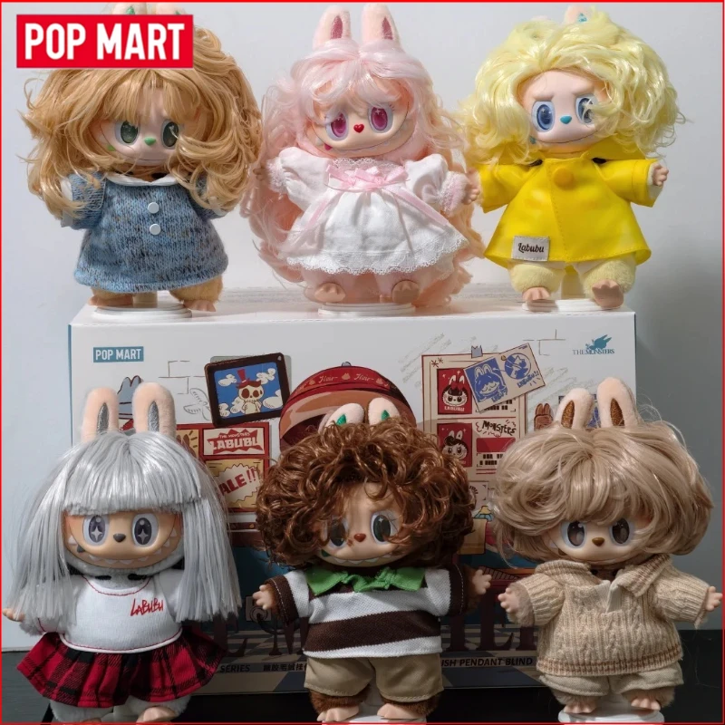 POP MART THE MONSTERS labubu Hair Salon Series - Pendentif en vinyle et peluche, boîte mystère, pendentif décoratif, cadeau de fêtes