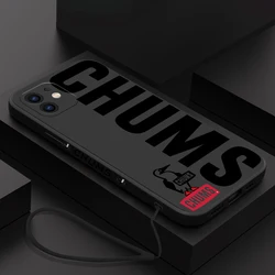 Fashion Phone Case For iPhone 15 14 13 12 11 Pro Max Mini X 8 7 Plus Soft Silicone Cover With Hand Strap c-chums
