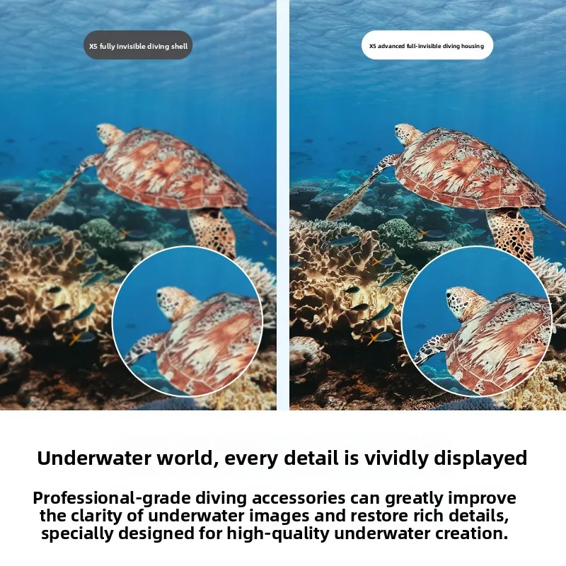 Insta360 X5 Advanced Fully Invisible Waterproof Housings For Diving Supports 50m Waterproof Depth Made In [Flagship Store]