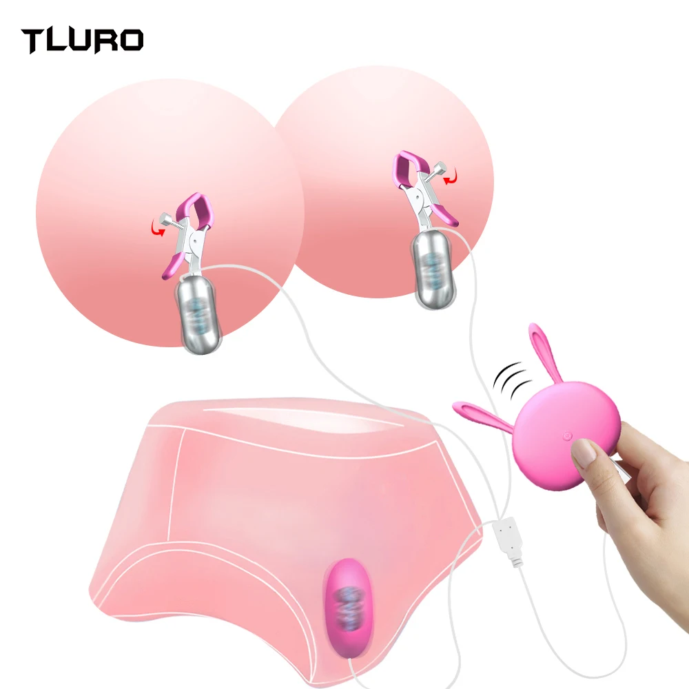 Nipple Clamps Vibrating Breast Clips Nipple Stimulator for Women Wired Clitoral Vibrators Egg Sex Toys for Adult 18 Couples Fun