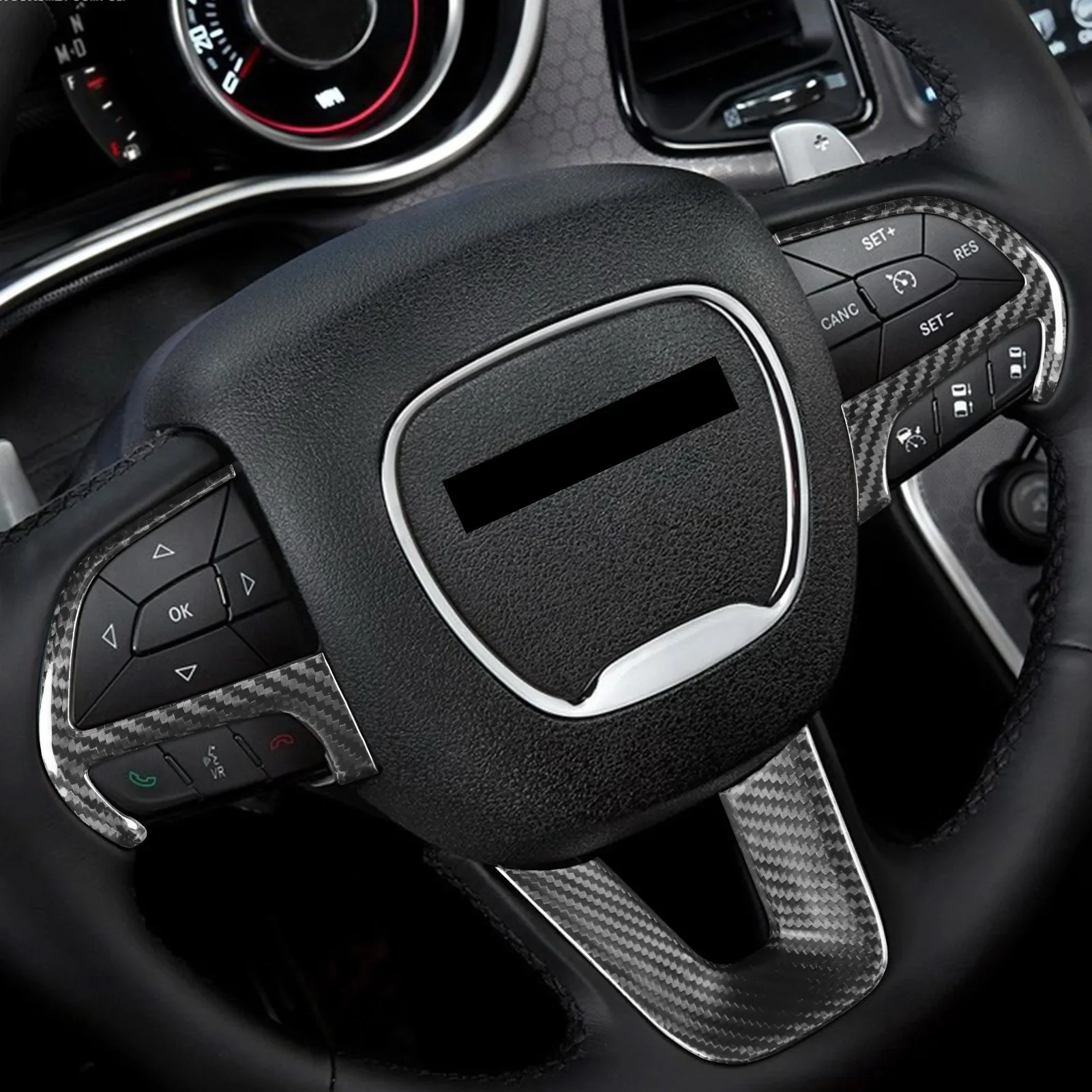 Suitable for   True Carbon Fiber Steering Wheel Sticker Car Interior Modification Accessories