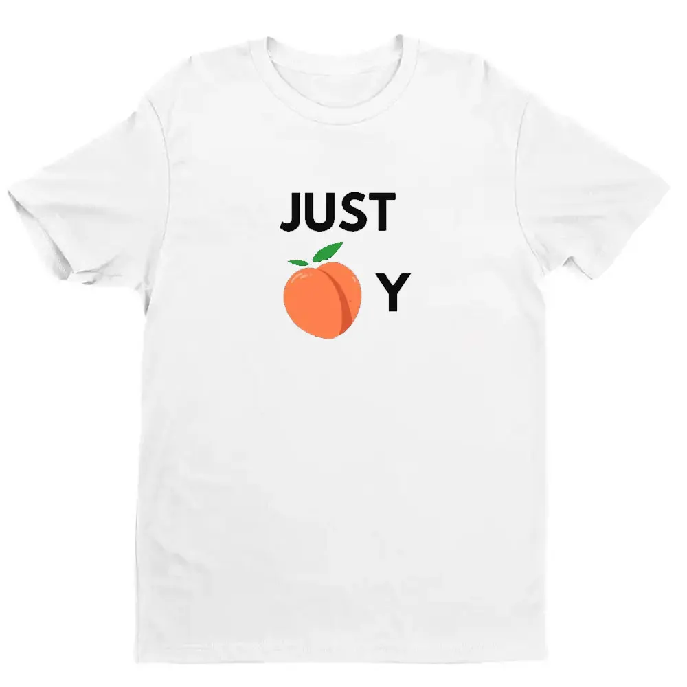 Just Peachy T-shirt Cute Apparel Funny T-shirt Gift  Atlanta Peach Fruit Clothing Short Sleeve Simple Designs Streetwear Cotton