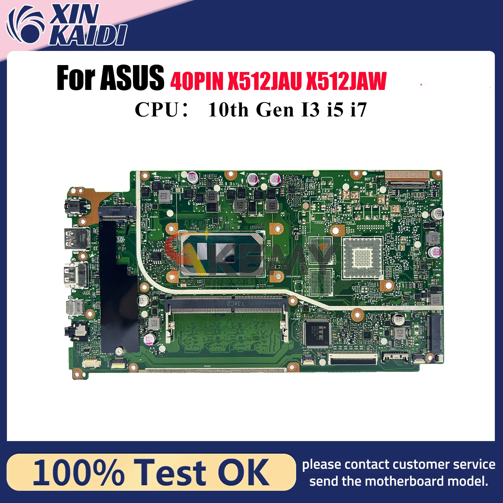 

X512JAU Laptop Motherboard For ASUS X512JAW A512J F512J S512J K512J V5000J X512JF X512J X512JP Mainboard With 10th Gen I3 i5 i7