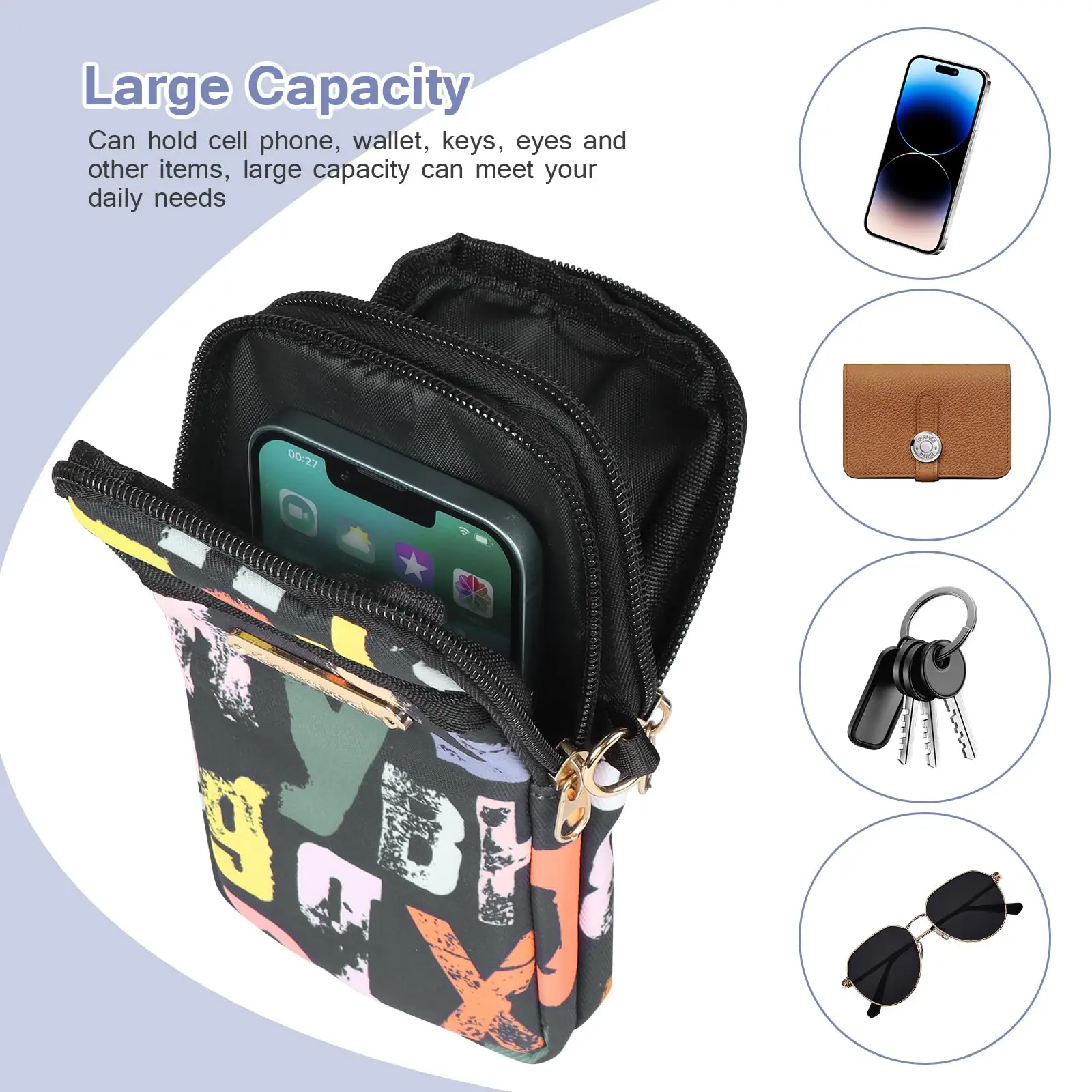 Buylor Sports Running حقيبة الهاتف المحمول الصغيرة النايلون المرأة حقيبة كتف كروسبودي السفر في الهواء الطلق الهاتف الذراع حقيبة مفتاح حامل الأكياس #3