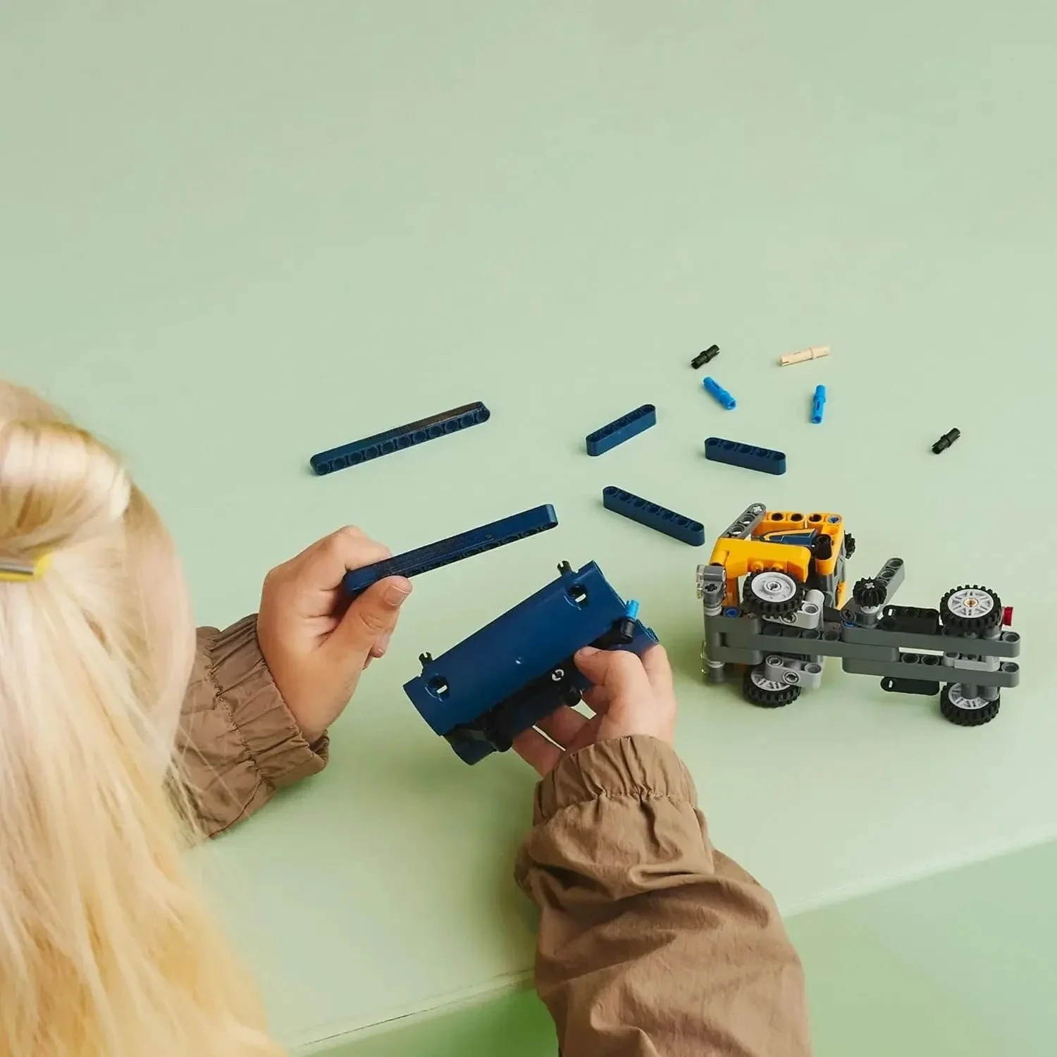 MINISO technische dumptruck 2-in-1 bouwstenen set, technisch speelgoed, bouwbaar bouwvoertuig of graafmachine graafmachine model