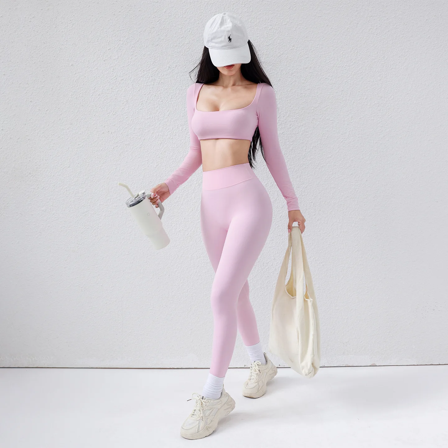 

Женский мягкий комплект для йоги на ощупь, комплект из 2 предметов, быстросохнущая тренировочная одежда с высокой талией для бега в тренажерном зале, занятий спортом на открытом воздухе, фитнесом