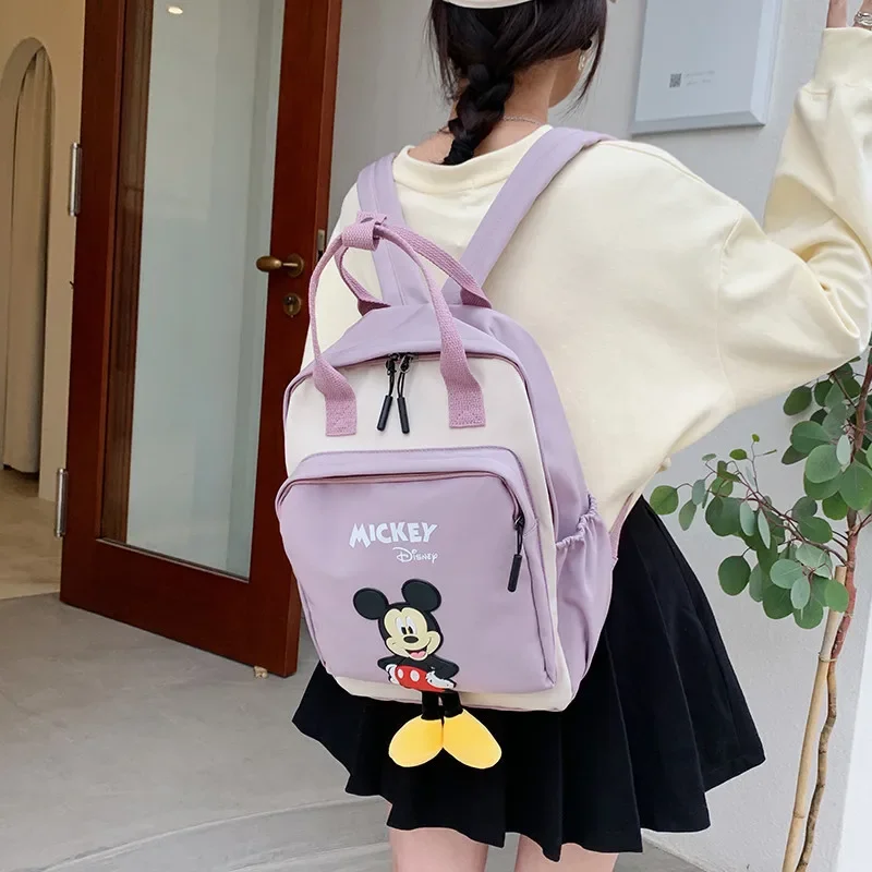 Disney Autumn Student Print Mickey School Bag Senior High School Students Backpacks Teen Girls Lovely Backpack Children Bag