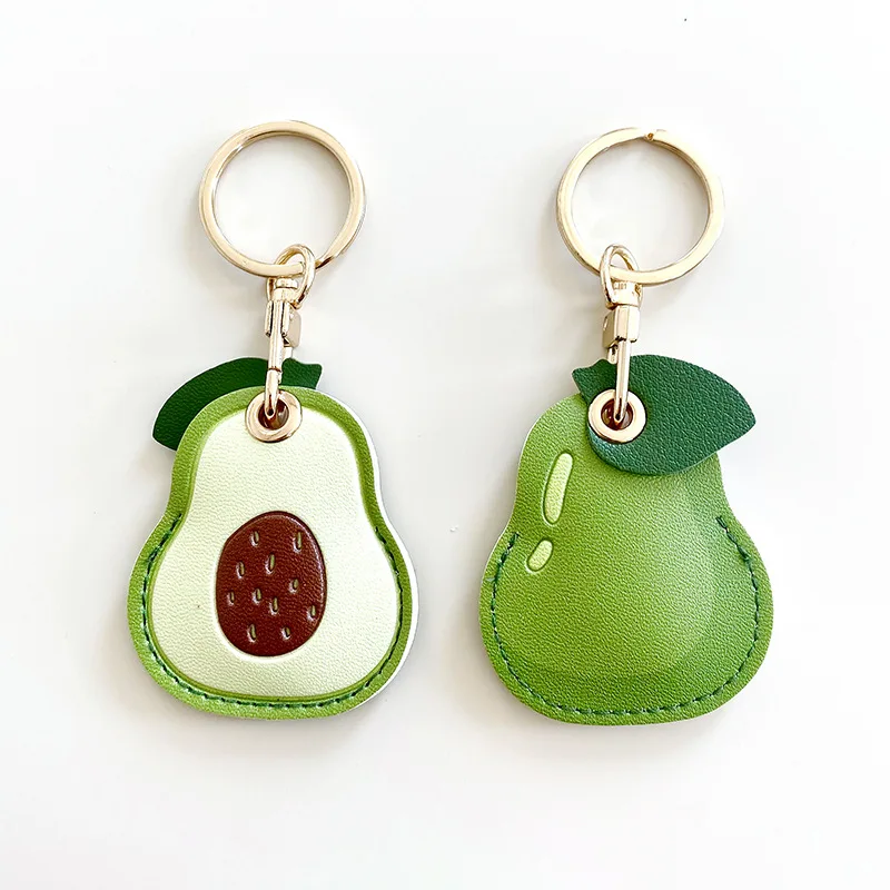 1pc Fruit Series PU Leather Access Card Cover Cute Car Keychain Bag Hanging Pendant Exquisite Daily Decoration Accessories