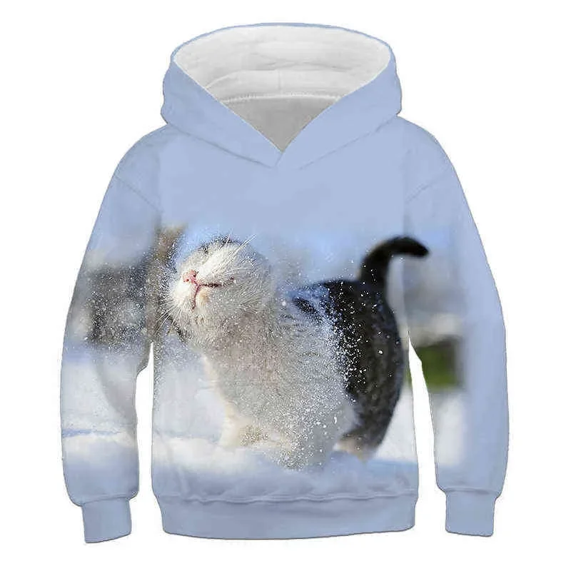 Children Cute Cat 3D Printed Hoodies Boys Girls Cool Sweatshirts Hoodie Kids Fashion Pullovers Clothes Tops Baby Sweaters