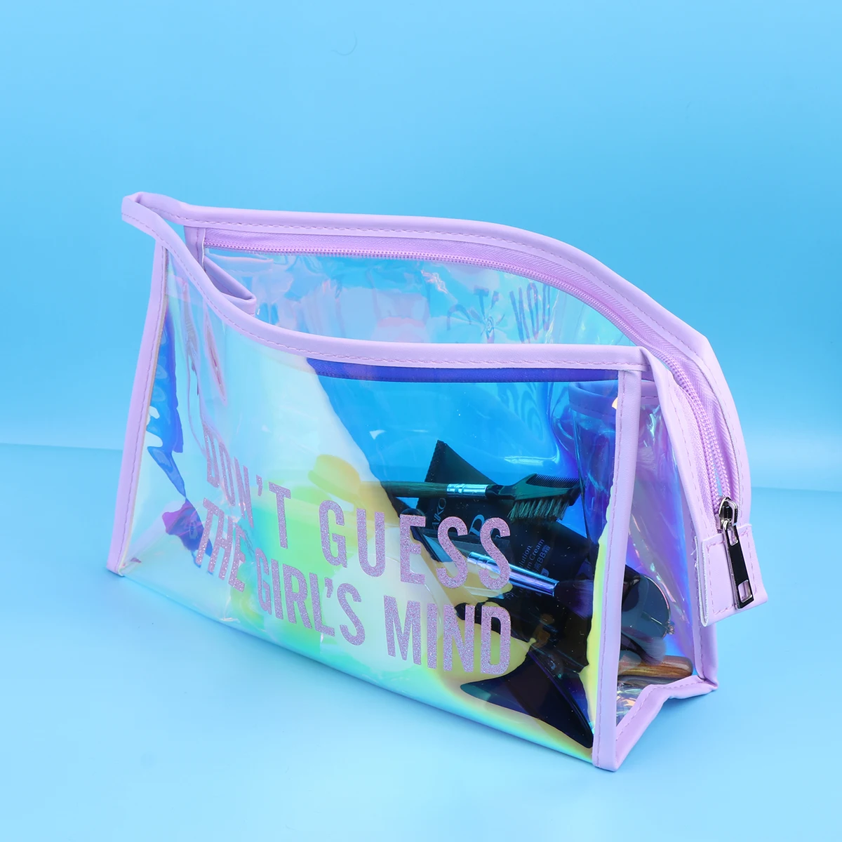 

Shiny Transparent Makeup Pouch Travel Toiletry Bag Storage Organizer Portable Wash Case Beauty Bag Green