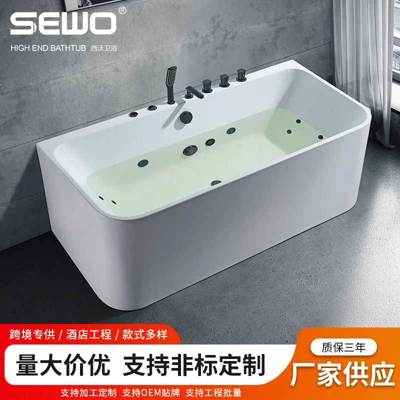 

Three-sided Group Surfing Massage Bath Tray Acrylic Bathtub Independent Bath Tank Thickened Intelligent Shower Integrated Bathtu