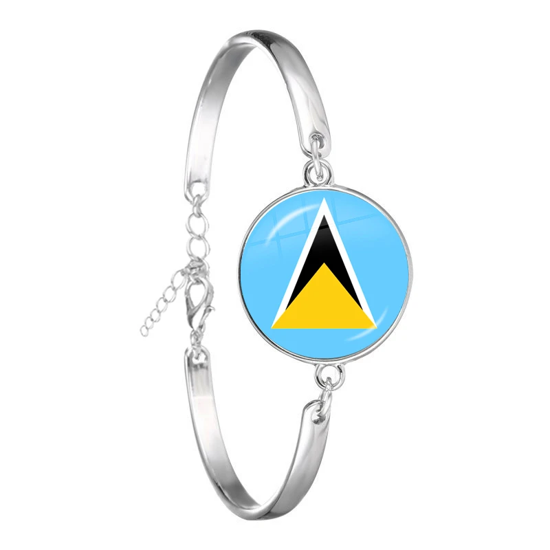 The Commonwealth of Dominica,Saint Lucia,Saint Vincent and the Grenadines,Barbados,Grenada,Ecuador National Flag Chain Bracelet