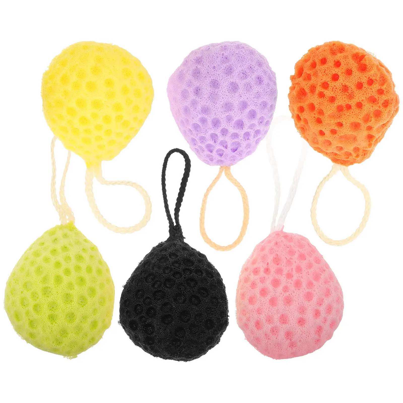 

6 Pcs Bath Sponge Cleaning Brush Body Scrubber Kids Shower Sponge for Women Exfoliating Child Yellow Green