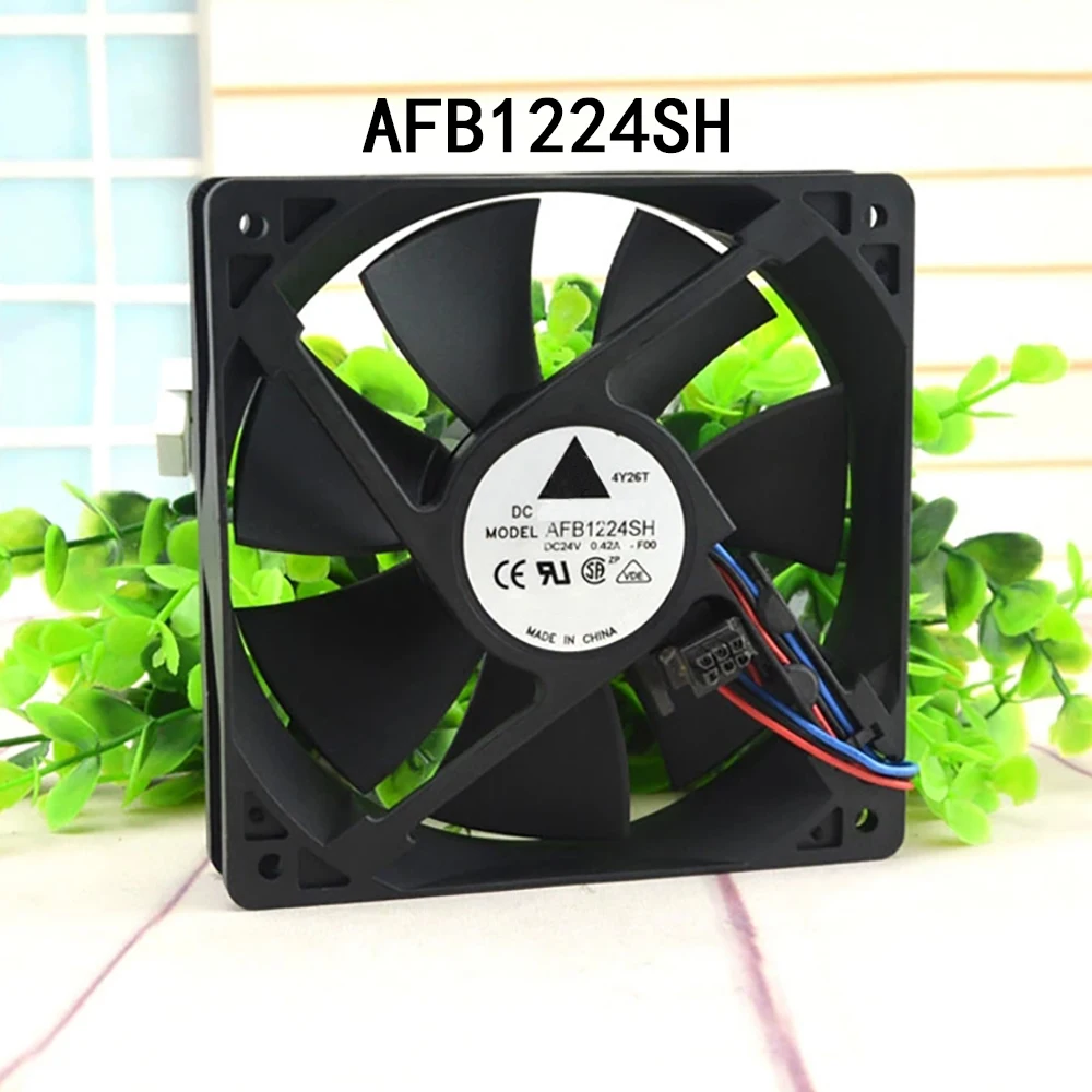 Industrial cooling Fan AFB1224SH 24VDC 0.42A 3wire 120*120*25MM Server Inverter control radiator