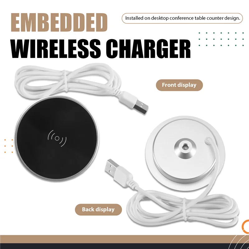 FULL-Wireless Charger Desktop Furniture Embedded Fast Wireless Charger Fast Charging Portable Built In Desktop For Smartphone