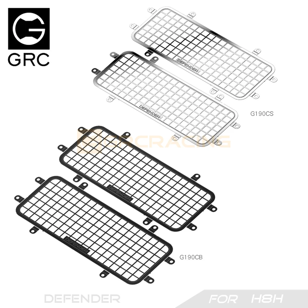 GRC 1/8 Edelstahl Mesh Schutz Fenster Net Metall Dekoration für H8H Defender Hinten Seite Fenster Upgrade Teile # G190CS/CB