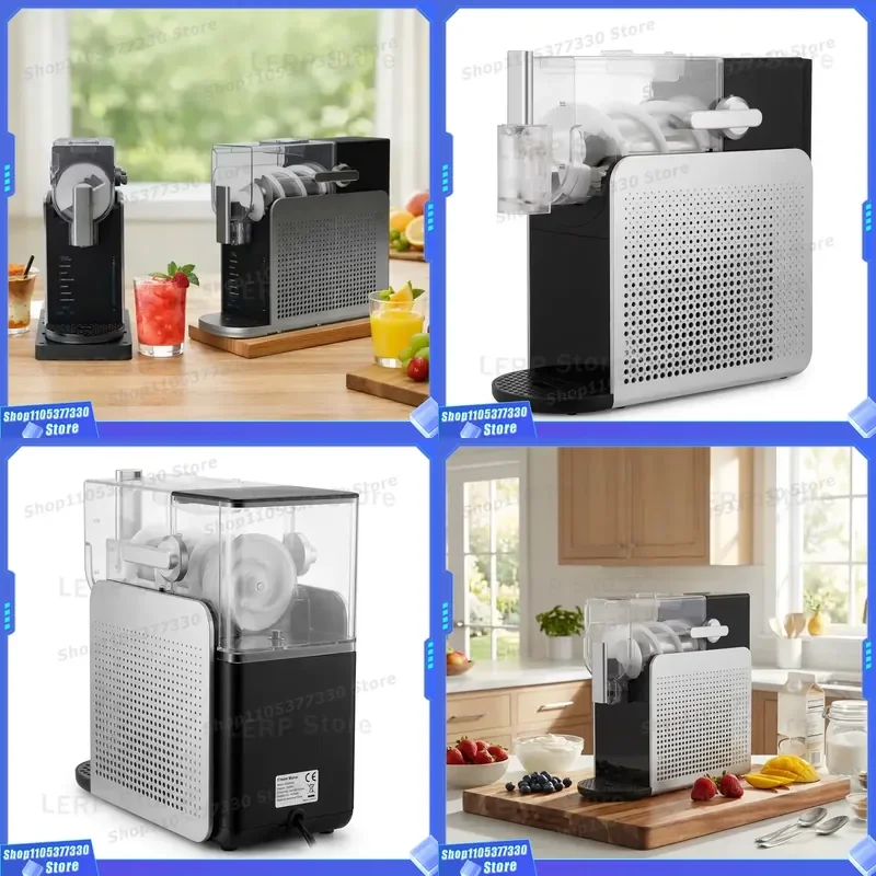 200W Electric Ice Cream Maker Machine Automatic Mini Commercial Plastic Soft Serve Maker Easy Clean Pre Freeze Free For Cold