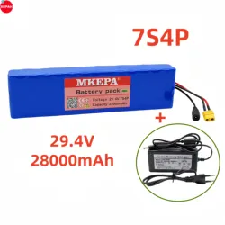 7S4P 29.4V rechargeable lithium-ion high-power 28000mAh 18650 battery pack