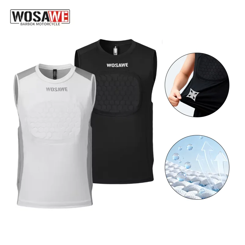 WOSAWE Kids Sports Vest, Soft Protective Pad Buffer Tank Top Breathable for Basketball Football Outdoor Sports