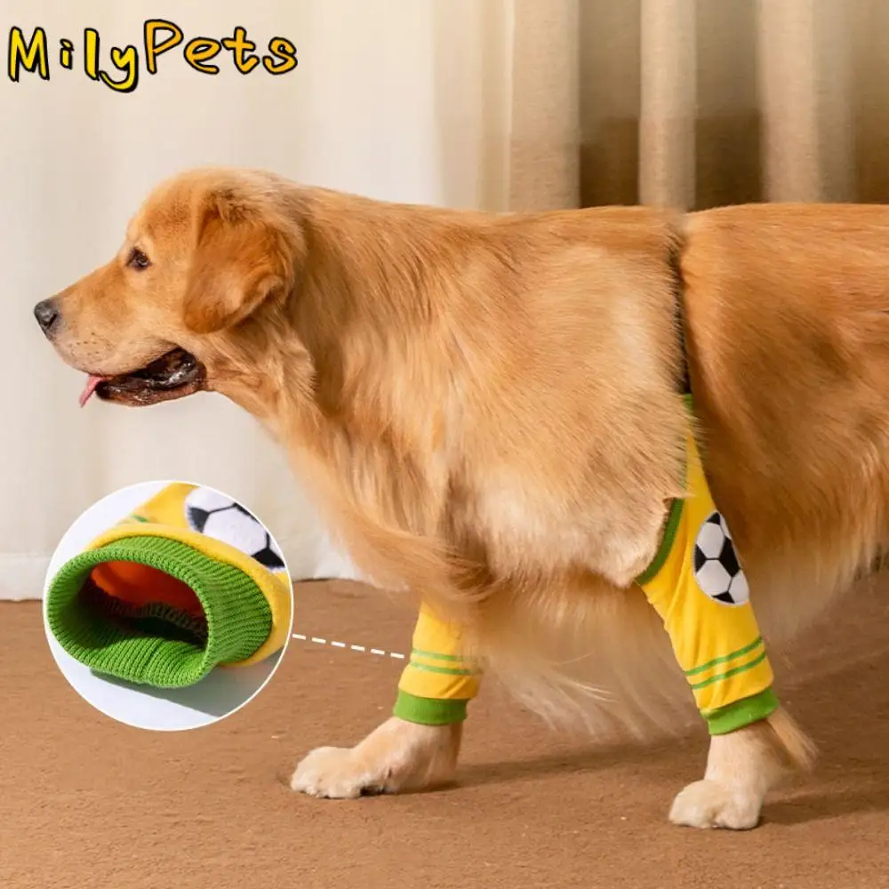 Cartoon Pet Recovery Sleeve Soft Comfortable Dog Elbow Brace Football/Star Pattern Adjustable Dog Leg Protectors for Dogs Puppy