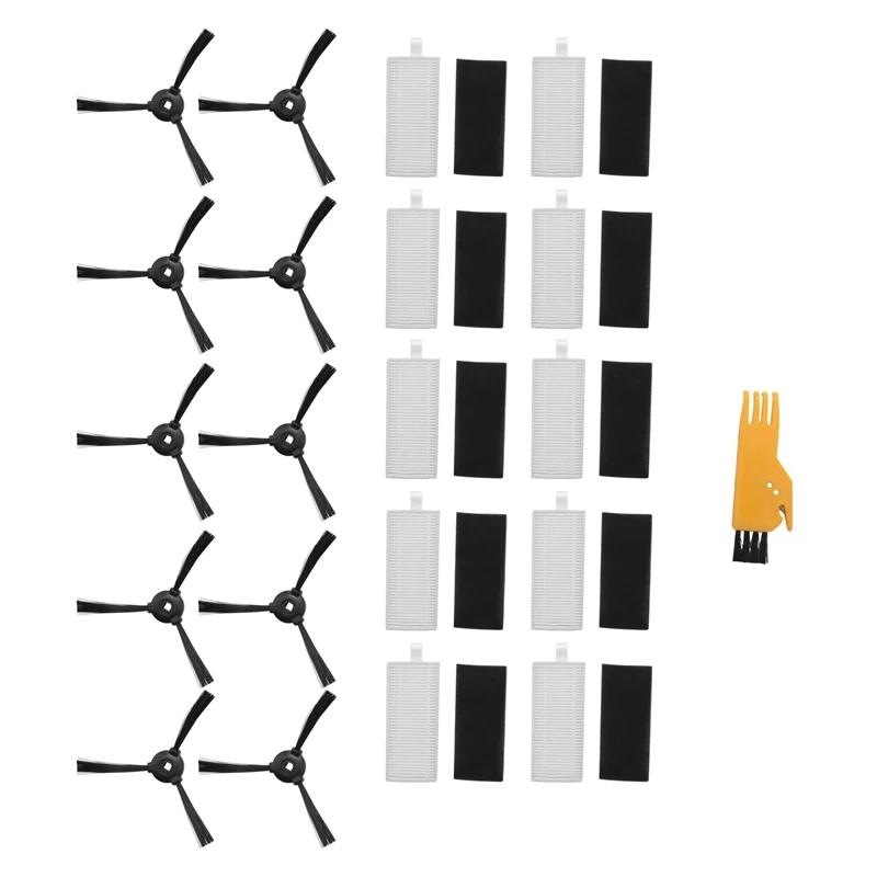 10 Filters & 10 Side Brushes for M201 T700 M520 M571 M501B M301 Robot Vacuum Cleaner Replacement Accessories Kit-Hot