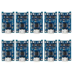 10Pcs 5V 1A 18650 Lithium Battery Charging Board TP4056 Lithium Battery Charging Board Micro-USB Charge Module Protect