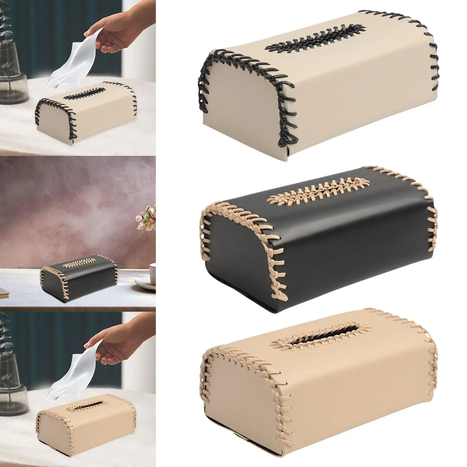 

Tissue Box Ornament Decoration Elegant Storage Box for Office Bedside Desk