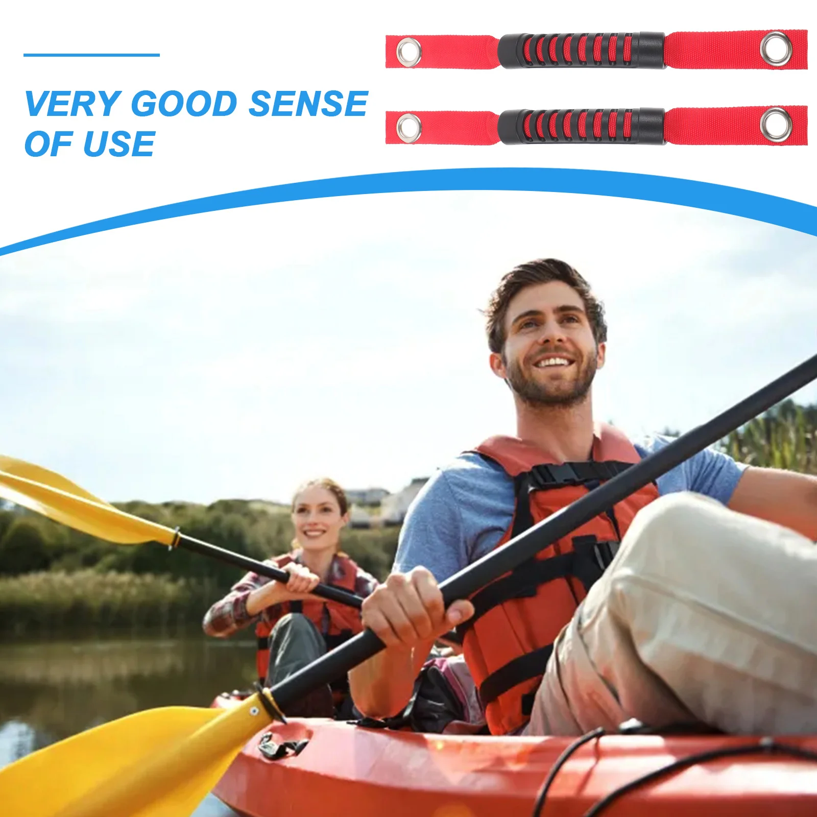 

1 Pair Kayak Side Mount Carry Handle Sturdy Canoe Handles Easy Installation Boat Handle Replacement Kayak Accessories Water