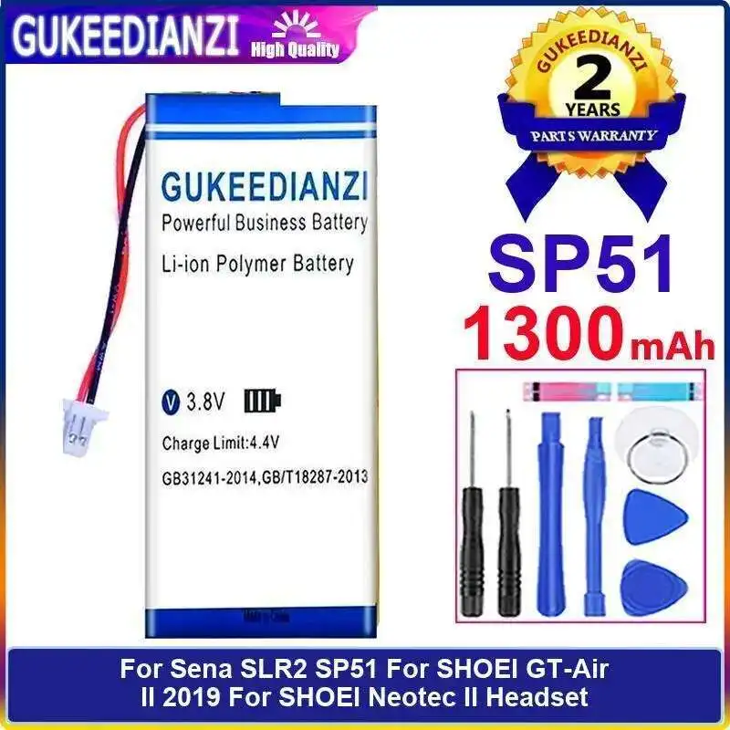 

Motorcycle Helmet Headset Battery 1300Mah For Sena SLR2 SP51 Shoei GT-Air II 2019 Neotec