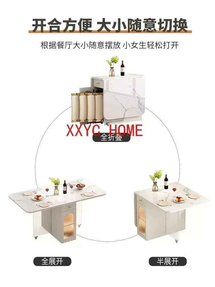 طاولات وكراسي طعام قابلة للطي باللون الأبيض الكريمي قابلة للإزالة، مجموعة فاخرة خفيفة