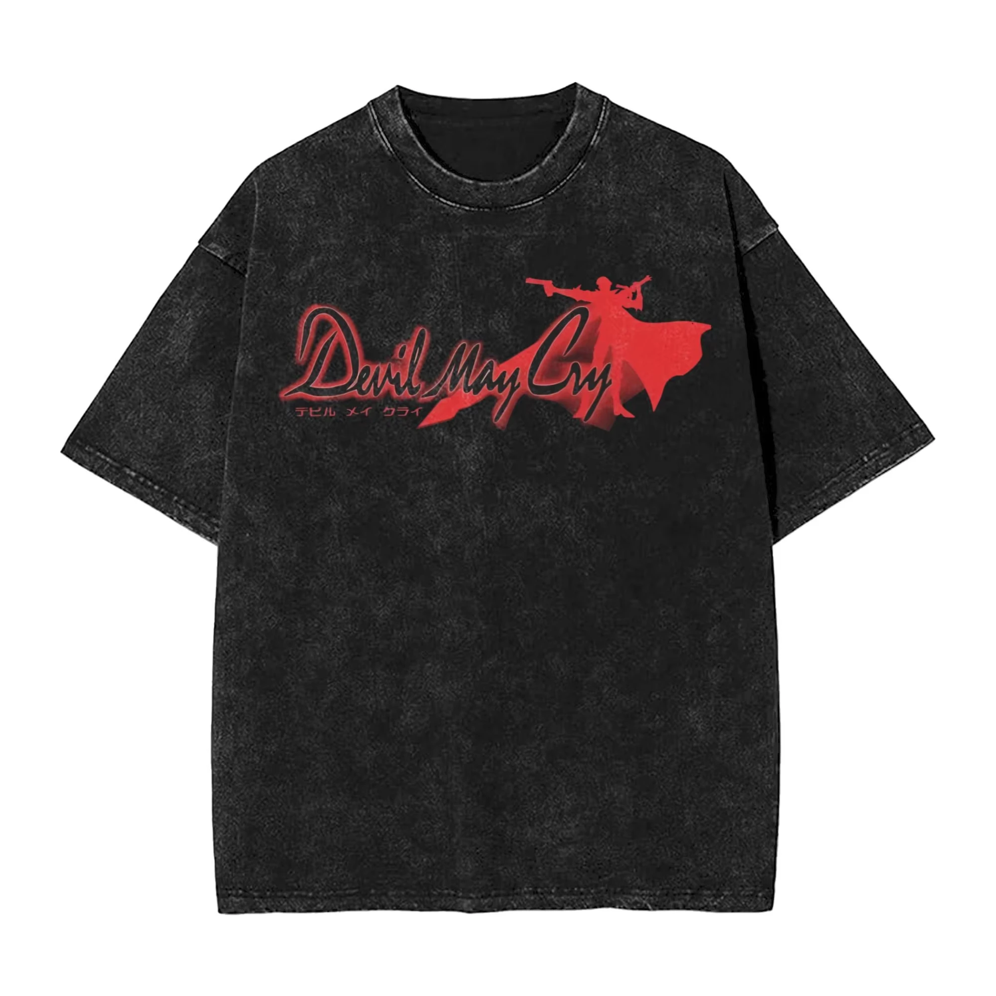 Devil May Cry Shirt Vintage Washed Unisex Oversized Anime Streetwear Soft Cotton Short Sleeve Tee Gift Clothing Tops Hot Sale