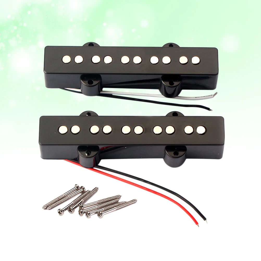 ชุดเปลี่ยนปิ๊กอัพเบส 5 สาย แบบสะพานและคอ แม่เหล็กวี แรงเสียงปานกลาง แบบเคลือบแว็กซ์ สำหรับกีตาร์เบสแจ๊ส เจบี แบบเปิด