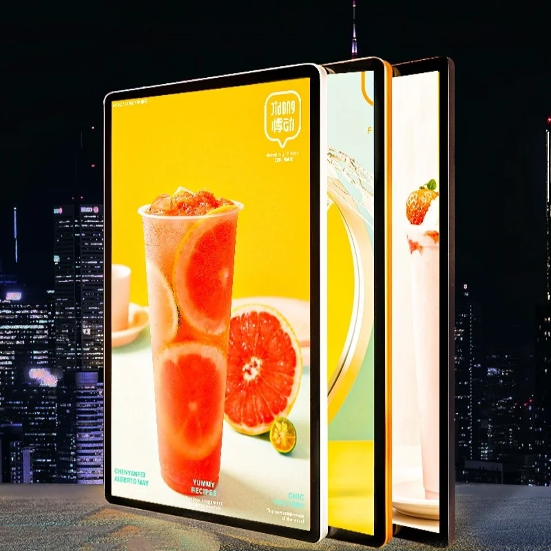 Magnetic Suction Ultra-thin Light Boxes Advertising Billboards Digital Display LCD Touch Screen Is Suitable for The Retailer
