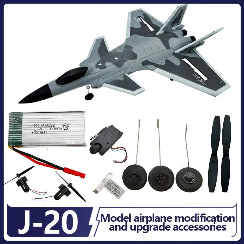 Four Way J-20 Remote-Controlled Aircraft Fixed Wing Glider Model Airplane Modification Upgrade Accessories Parts Toys
