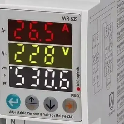 Stable Operation Device Current White Din for rail Voltage Protector Real-time KWh Display Wide Temperature Operation