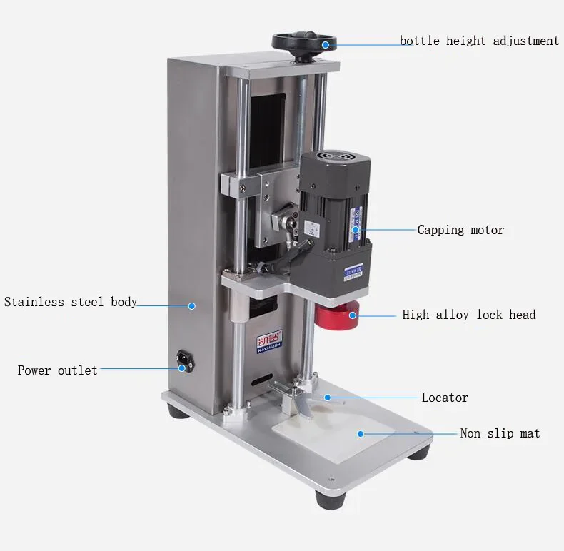 DDX-450II настольная автоматическая укупорочная машина, электрическая блокирующая машина для пищевых продуктов/напитков/ликеров, упаковочная машина